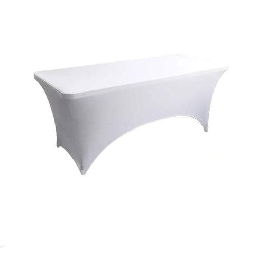 CSHWXY Rechteckige Tischdecke für Veranstaltung, Hochzeit, Hotel, Geburtstag, eng anliegend, waschbar, Küche, Spandex, Tischdecke, Dekoration, Weiß, 122 x 65 x 75 cm, 1 Stück von CSHWXY