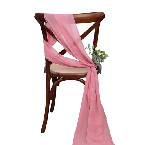 CSHWXY Stuhlschärpen aus Chiffon, 17 x 275 cm, weiß, für Hochzeiten, Stuhlhussen, Bänder, für Hochzeitsfeiern, Gangdekoration, 24 Stück, Dunkelrosa, 24 Stück CSHWXY Stuhlschärpen aus Chiffon, 17 x 275 cm, weiß, für Hochzeiten, Stuhlhussen, Bänder, für Hochzeitsfeiern, Gangdekoration, 24 Stück, Dunkelrosa, 24 Stück von CSHWXY