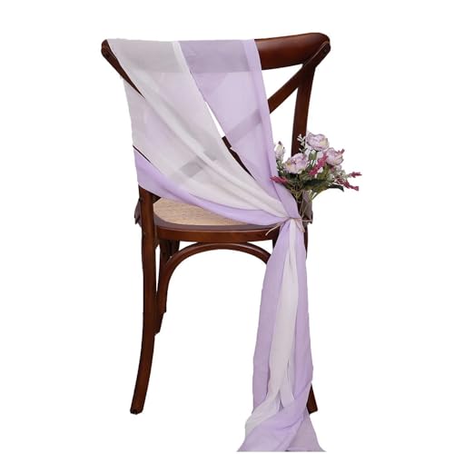 CSHWXY Stuhlschärpen aus weißem Chiffon, 17 x 275 cm, für Hochzeiten, Stuhlhussen, Bänder, für Hochzeitsfeiern, Gangdekoration, 24 Stück, Weiß/Lila CSHWXY Stuhlschärpen aus weißem Chiffon, 17 x 275 cm, für Hochzeiten, Stuhlhussen, Bänder, für Hochzeitsfeiern, Gangdekoration, 24 Stück, Weiß/Lila von CSHWXY