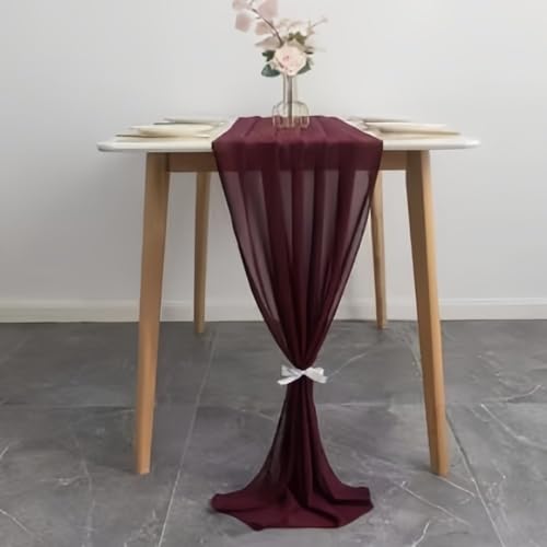 CSHWXY Tischläufer aus Chiffon-Gaze, 70 x 300 cm, Elfenbein/Gold, für beigefarbene, rustikale Hochzeiten, transparente Brautparty- und Geburtstagsfeierdekorationen, A20, 70 x 300 cm von CSHWXY