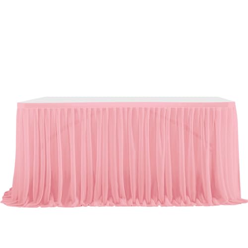 CSHWXY Tischrock, plissiert, Tischumfang, Geburtstagsfeier, Hochzeitsdekoration, Rüschenrand, elastischer dünner Gaze-Tischrock aus Tüll, Farbe 21,4FT122cmX77cm CSHWXY Tischrock, plissiert, Tischumfang, Geburtstagsfeier, Hochzeitsdekoration, Rüschenrand, elastischer dünner Gaze-Tischrock aus Tüll, Farbe 21,4FT122cmX77cm von CSHWXY