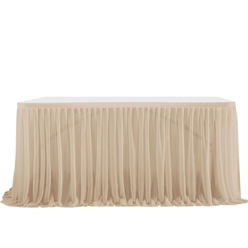 CSHWXY Tischrock, plissiert, Tischumfang, Geburtstagsfeier, Hochzeitsdekoration, Rüschenrand, elastischer dünner Gaze-Tischrock aus Tüll, Farbe 22,9FT275cmX77cm CSHWXY Tischrock, plissiert, Tischumfang, Geburtstagsfeier, Hochzeitsdekoration, Rüschenrand, elastischer dünner Gaze-Tischrock aus Tüll, Farbe 22,9FT275cmX77cm von CSHWXY