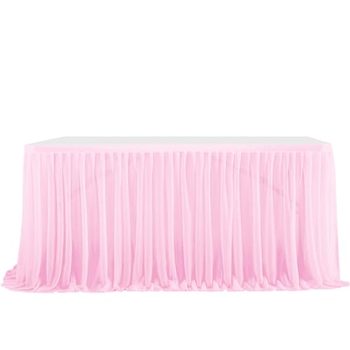 CSHWXY Tischrock, plissierter Tischumfang, Geburtstagsfeier, Hochzeitsdekoration, Rüschenrand, elastischer dünner Gaze-Tischrock aus Tüll, Farbe 2, 6 Fuß 183 cm x 77 cm CSHWXY Tischrock, plissierter Tischumfang, Geburtstagsfeier, Hochzeitsdekoration, Rüschenrand, elastischer dünner Gaze-Tischrock aus Tüll, Farbe 2, 6 Fuß 183 cm x 77 cm von CSHWXY