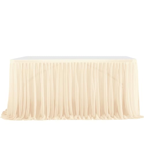 CSHWXY Tischrock, plissierter Tischumfang, Geburtstagsfeier, Hochzeitsdekoration, Rüschenrand, elastischer dünner Gaze-Tischrock aus Tüll, Farbe 3, 9 FT 275 cm x 77 cm CSHWXY Tischrock, plissierter Tischumfang, Geburtstagsfeier, Hochzeitsdekoration, Rüschenrand, elastischer dünner Gaze-Tischrock aus Tüll, Farbe 3, 9 FT 275 cm x 77 cm von CSHWXY