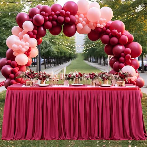 CSHWXY Tischrock für Geburtstagsfeiern, Dekoration, Schild im Dessertumfang, Hochzeitskonferenz, Partydekoration, Burgunderrot, 6FT 78X183cm CSHWXY Tischrock für Geburtstagsfeiern, Dekoration, Schild im Dessertumfang, Hochzeitskonferenz, Partydekoration, Burgunderrot, 6FT 78X183cm von CSHWXY