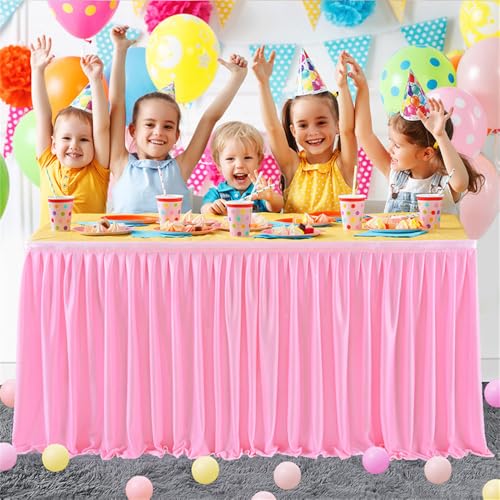 CSHWXY Tischrock für Geburtstagsfeiern, Dekoration, Schild im Dessertumfang, Hochzeitskonferenz, Partydekoration, Rosa, 9FT 78X275cm CSHWXY Tischrock für Geburtstagsfeiern, Dekoration, Schild im Dessertumfang, Hochzeitskonferenz, Partydekoration, Rosa, 9FT 78X275cm von CSHWXY