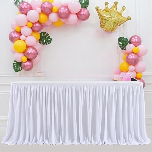 CSHWXY Tischrock für Geburtstagsfeiern, Dekoration, Schild im Dessertumfang, Hochzeitskonferenz, Partydekoration, Weiß, 9FT 78X275cm CSHWXY Tischrock für Geburtstagsfeiern, Dekoration, Schild im Dessertumfang, Hochzeitskonferenz, Partydekoration, Weiß, 9FT 78X275cm von CSHWXY