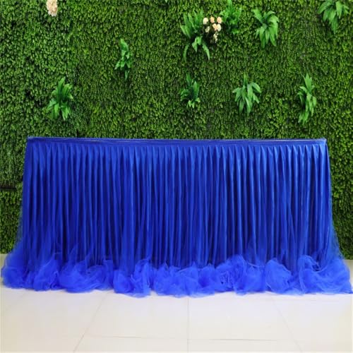 CSHWXY Weiße Tüll-Tutu-Tischröcke für rechteckige Tische, Hochzeitstischdecke für Geburtstagsparty-Dekor, Blau und Königsblau, L 2,74 m x H 76,2 cm CSHWXY Weiße Tüll-Tutu-Tischröcke für rechteckige Tische, Hochzeitstischdecke für Geburtstagsparty-Dekor, Blau und Königsblau, L 2,74 m x H 76,2 cm von CSHWXY