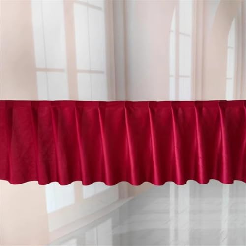 CSHWXY Weißer plissierter Tischrock, Hochzeitshintergrund, Vorhänge, Tischkleidung für Geburtstagsbankette, Bühne, Seidenrock, Eventparty, Burgunderrot, H35 cm x L300 cm von CSHWXY