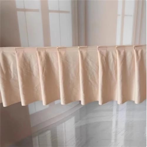 CSHWXY Weißer plissierter Tischrock, Hochzeitshintergrund, Vorhänge, Tischkleidung für Geburtstagsbankette, Bühne, Seidenrock, Eventparty, Champagner, H60 cm x L300 cm von CSHWXY
