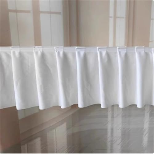 CSHWXY Weißer plissierter Tischrock, Hochzeitshintergrund, Vorhänge, Tischkleidung für Geburtstagsbankette, Bühne, Seidenrock, Eventparty, Weiß, H35 cm x L300 cm von CSHWXY
