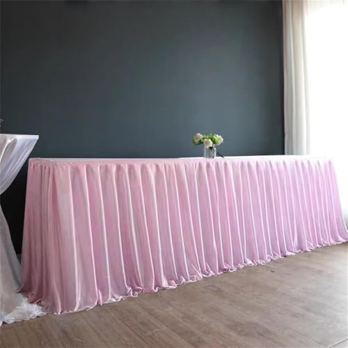Champagnerfarbener Tischrock aus Polyester, knitterfrei, Plissierte Rüschen-Tischdecke für Geburtstagsfeiern, Bankette, Hochzeiten, Babypartys, Rosa, H30 cm x L300 cm Champagnerfarbener Tischrock aus Polyester, knitterfrei, Plissierte Rüschen-Tischdecke für Geburtstagsfeiern, Bankette, Hochzeiten, Babypartys, Rosa, H30 cm x L300 cm von CSHWXY