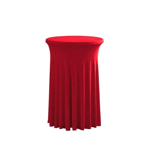 Cocktail-Tischdecke im Rock-Stil, elegant, für gewerbliche Meeting-Bars, rund, elastisch, Weiß, 60 cm rund, 110 cm hoch von CSHWXY