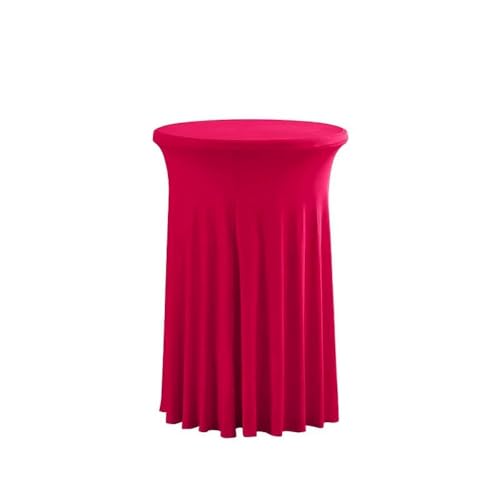 Cocktail-Tischdecke im Rock-Stil, elegant, für gewerbliche Meeting-Bars, rund, elastisch, Weiß, Fuchsia, 60 cm rund, 110 cm hoch von CSHWXY