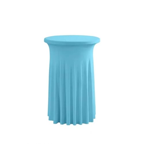 Cocktail-Tischdecke im Rock-Stil, elegant, für gewerbliche Meeting-Bars, rund, elastisch, Weiß, Türkis, 80 cm rund, 110 cm hoch von CSHWXY