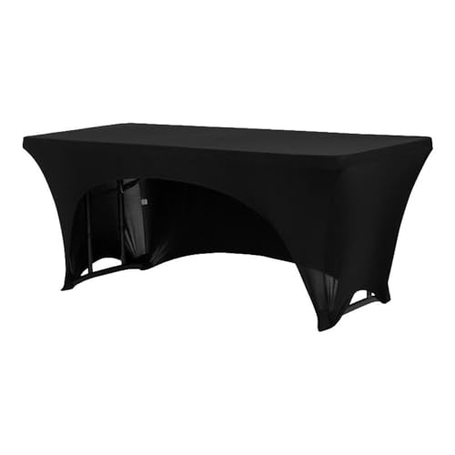Einseitig offen, rechteckig, elastisch, Spandex, Tischdecke, Stretchstoff, für Hotel, Zuhause, Party, Hochzeit, Schwarz, 183 x 75 x 75 cm von CSHWXY