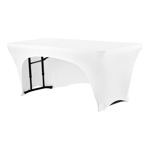 Einseitig offen, rechteckig, elastisch, Spandex, Tischdecke, Stretchstoff, für Hotel, Zuhause, Party, Hochzeit, Weiß, 122 x 60 x 75 cm von CSHWXY