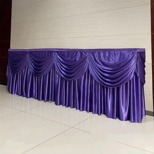 Goldene Tischröcke aus Eisseide, einfarbig, schöne Girlande mit Quaste, Tischdecke, Dekoration für Hochzeiten, Bühnenpartys, Dunkelviolett, B 7,8 m x H 80 cm Goldene Tischröcke aus Eisseide, einfarbig, schöne Girlande mit Quaste, Tischdecke, Dekoration für Hochzeiten, Bühnenpartys, Dunkelviolett, B 7,8 m x H 80 cm von CSHWXY