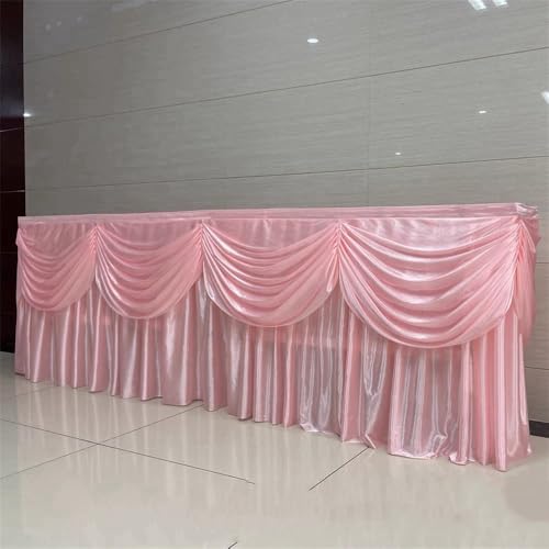 Goldene Tischröcke aus Eisseide, einfarbig, schöne Girlande mit Quaste, Tischdecke, Dekoration für Hochzeiten, Bühnenpartys, Jaderosa, B 6 m x H 80 cm Goldene Tischröcke aus Eisseide, einfarbig, schöne Girlande mit Quaste, Tischdecke, Dekoration für Hochzeiten, Bühnenpartys, Jaderosa, B 6 m x H 80 cm von CSHWXY