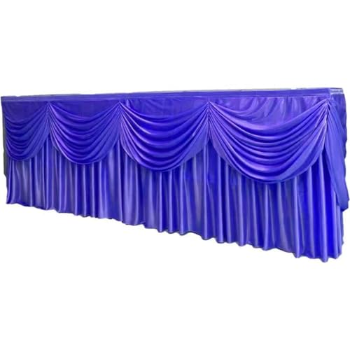 Goldene Tischröcke aus Eisseide, solide, schöne Girlande mit Quaste, Tischdecke, Dekoration für Hochzeiten, Bühnenpartys, Blau-Violett, B 3,9 m x H 80 cm Goldene Tischröcke aus Eisseide, solide, schöne Girlande mit Quaste, Tischdecke, Dekoration für Hochzeiten, Bühnenpartys, Blau-Violett, B 3,9 m x H 80 cm von CSHWXY