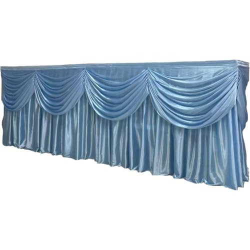 Goldene Tischröcke aus Eisseide, solide, schöne Girlande mit Quaste, Tischdecke, Dekoration für Hochzeiten, Bühnenpartys, Hellblau, B 9 m x H 80 cm Goldene Tischröcke aus Eisseide, solide, schöne Girlande mit Quaste, Tischdecke, Dekoration für Hochzeiten, Bühnenpartys, Hellblau, B 9 m x H 80 cm von CSHWXY