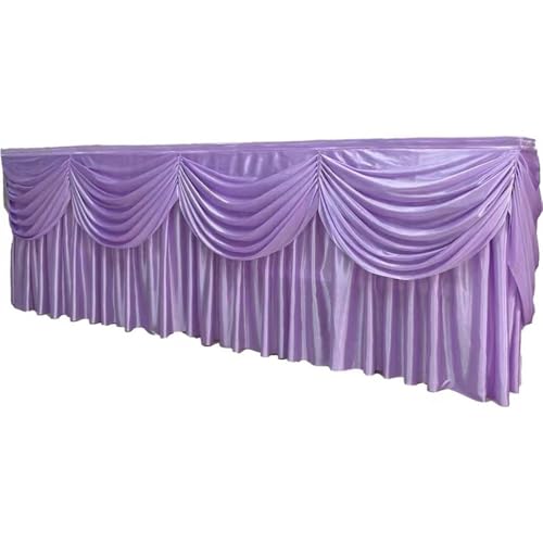 Goldene Tischröcke aus Eisseide, solide, schöne Girlande mit Quaste, Tischdecke, Dekoration für Hochzeiten, Bühnenpartys, Hellviolett, B 7,8 m x H 80 cm Goldene Tischröcke aus Eisseide, solide, schöne Girlande mit Quaste, Tischdecke, Dekoration für Hochzeiten, Bühnenpartys, Hellviolett, B 7,8 m x H 80 cm von CSHWXY