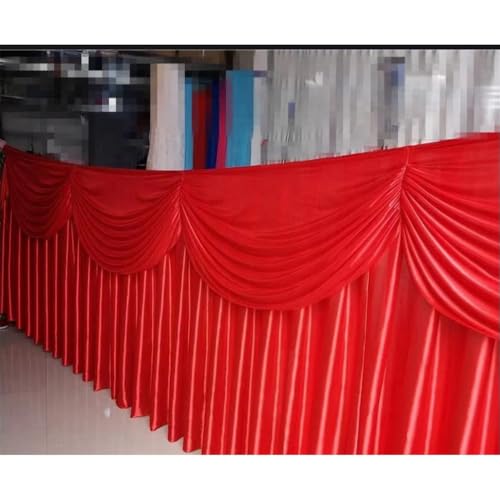 Goldene Tischröcke aus Eisseide, solide, schöne Girlande mit Quaste, Tischdecke, Dekoration für Hochzeiten, Bühnenpartys, rot, B 3,9 m x H 80 cm Goldene Tischröcke aus Eisseide, solide, schöne Girlande mit Quaste, Tischdecke, Dekoration für Hochzeiten, Bühnenpartys, rot, B 3,9 m x H 80 cm von CSHWXY