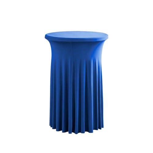 Hochwertige elastische Tischdecke für Bartheken und Cocktailtische, runde Tischdecke, Blau, 60 x 110 cm von CSHWXY