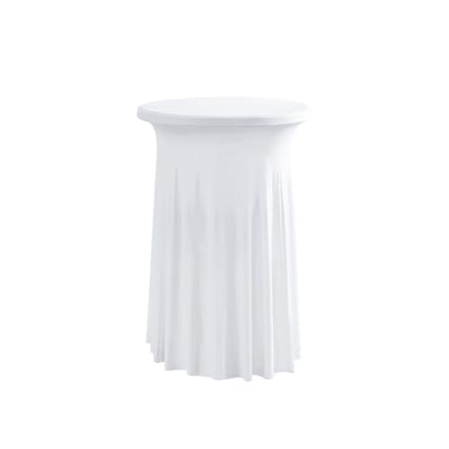 Hochwertige elastische Tischdecke für Bartheken und Cocktailtische, runde Tischdecke, weiß, 60 x 110 cm von CSHWXY