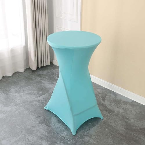 Hochzeitsdekoration, Geburtstagsfeier, Cocktail-Tischdecke, Spandex-Bezug, Stehtisch, Hotel, Bankett, Tagungsraum, 60 cm, 80 cm, optional, Wasserblau, 80 cm x 110 cm H von CSHWXY
