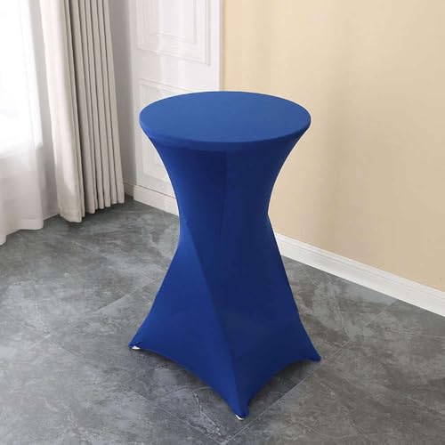 Hochzeitsdekoration, Geburtstagsfeier, Cocktail-Tischdecke, Spandex-Bezug, Stehtisch, Hotel, Bankett, Tagungsraum, 60 cm, 80 cm optional, Blau, 60 cm x 110 cm H von CSHWXY