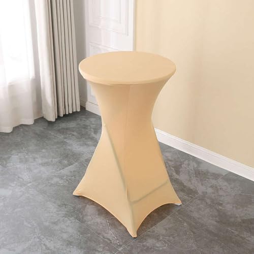 Hochzeitsdekoration, Geburtstagsfeier, Cocktail-Tischdecke, Spandex-Bezug, Stehtisch, Hotel, Bankett, Tagungsraum, 60 cm, 80 cm optional, Champagner, 60 cm x 110 cm H Hochzeitsdekoration, Geburtstagsfeier, Cocktail-Tischdecke, Spandex-Bezug, Stehtisch, Hotel, Bankett, Tagungsraum, 60 cm, 80 cm optional, Champagner, 60 cm x 110 cm H von CSHWXY