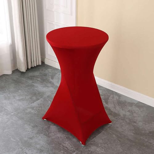 Hochzeitsdekoration, Geburtstagsfeier, Cocktail-Tischdecke, Spandex-Bezug, Stehtisch, Hotel, Bankett, Tagungsraum, 60 cm, 80 cm optional, Dunkelrot, 60 cm x 110 cm H von CSHWXY