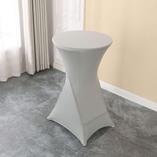 Hochzeitsdekoration, Geburtstagsfeier, Cocktail-Tischdecke, Spandex-Bezug, Stehtisch, Hotel, Bankett, Tagungsraum, 60 cm, 80 cm optional, Silbergrau, 60 cm x 110 cm H von CSHWXY