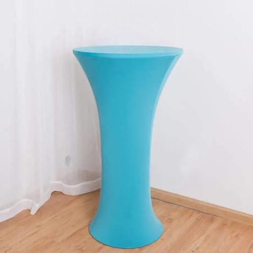 Hochzeitsdekoration, Spandex, für hohe Bar, runder Sockel, Cocktail-Tischdecke, elastischer Stretch-Bezug, für Geburtstagsfeiern, Hotels, Urlaub, Türkis, 60 cm rund 110 cm hoch von CSHWXY