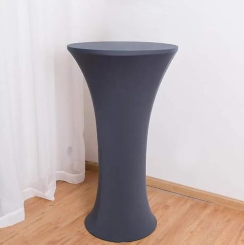 Hochzeitsdekoration, Spandex, für hohe Bar, runder Sockel, Cocktail-Tischdecke, elastischer Stretchbezug, für Geburtstagsfeiern, Hotels, Urlaub, Dunkelgrau, 80 cm rund 110 cm hoch von CSHWXY