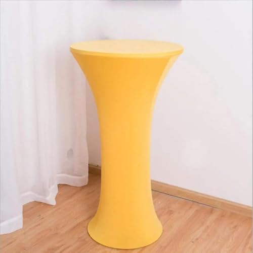 Hochzeitsdekoration, Spandex, für hohe Bar, runder Sockel, Cocktail-Tischdecke, elastischer Stretchbezug, für Geburtstagsfeiern, Hotels, Urlaub, Gold, 80 cm rund 110 cm hoch von CSHWXY