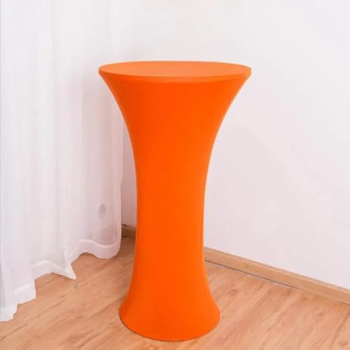Hochzeitsdekoration, Spandex, für hohe Bar, runder Sockel, Cocktail-Tischdecke, elastischer Stretchbezug, für Geburtstagsfeiern, Hotels, Urlaub, Orange, 80 cm rund 110 cm H von CSHWXY
