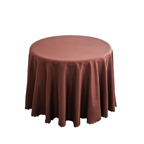Hochzeitsdekoration, runde Tischdecke, Polyester, einfarbig, für Hotelveranstaltungen, Konferenzräume, Abendessen, Geburtstagsfeiern, Feiertage, Dunkelbraun, 180 cm rund von CSHWXY