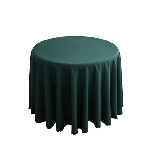 Hochzeitsdekoration, runde Tischdecke, Polyester, einfarbig, für Hotelveranstaltungen, Konferenzräume, Abendessen, Geburtstagsfeiern, Feiertage, Dunkelgrün, 220 cm rund von CSHWXY