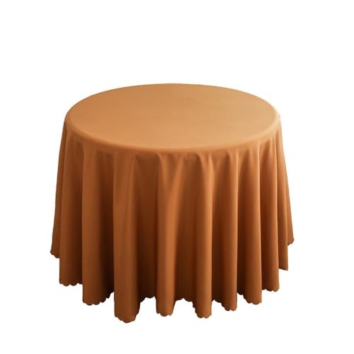Hochzeitsdekoration, runde Tischdecke, Polyester, einfarbig, für Hotelveranstaltungen, Konferenzräume, Abendessen, Geburtstagsfeiern, Feiertage, Kaffeebraun, 180 cm rund von CSHWXY