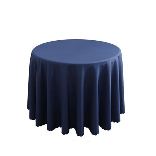 Hochzeitsdekoration, runde Tischdecke, Polyester, einfarbig, für Hotelveranstaltungen, Konferenzräume, Abendessen, Geburtstagsfeiern, Feiertage, Marineblau, 200 cm rund von CSHWXY