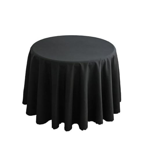 Hochzeitsdekoration, runde Tischdecke, Polyester, einfarbig, für Hotelveranstaltungen, Konferenzräume, Abendessen, Geburtstagsfeiern, Feiertage, Schwarz, 240 cm rund Hochzeitsdekoration, runde Tischdecke, Polyester, einfarbig, für Hotelveranstaltungen, Konferenzräume, Abendessen, Geburtstagsfeiern, Feiertage, Schwarz, 240 cm rund von CSHWXY