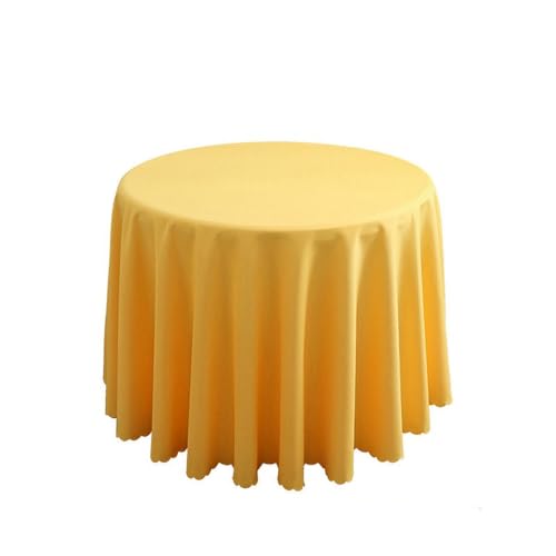 Hochzeitsdekoration, runde Tischdecke, Polyester, einfarbig, für Hotelveranstaltungen, Konferenzräume, Abendessen, Geburtstagsfeiern, Feiertage, gelb, 320 cm rund Hochzeitsdekoration, runde Tischdecke, Polyester, einfarbig, für Hotelveranstaltungen, Konferenzräume, Abendessen, Geburtstagsfeiern, Feiertage, gelb, 320 cm rund von CSHWXY