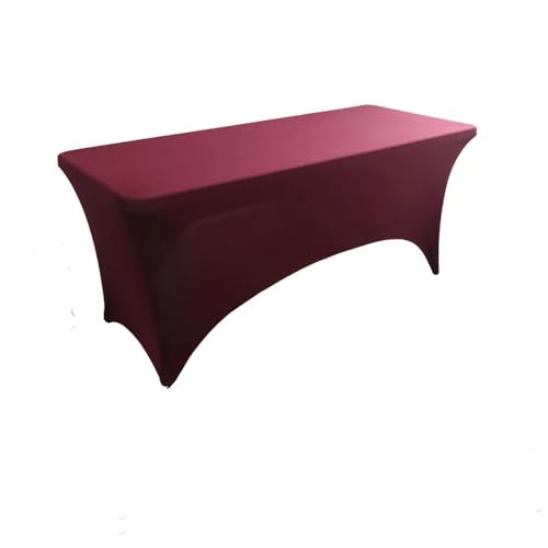 Hochzeitsdekoration Tischdecken Farbige Tischdecke Elastisches Bankett Langer Tisch Rechteckig Hotel Geburtstagsfeier Tagungsraum, Burgunderrot, 5FT 153x74x76cm Größe von CSHWXY
