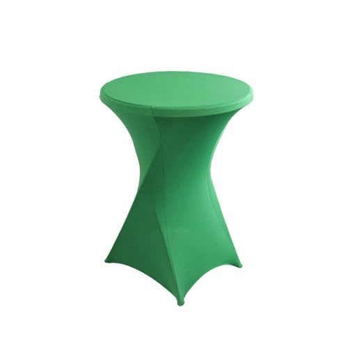 Hotel-Hochzeitsdekoration, Cocktailbar-Abdeckung, Reine Farbe, Polyester, rund, Bankett, elastische Tischdecke, grün, 80 x 110 cm von CSHWXY