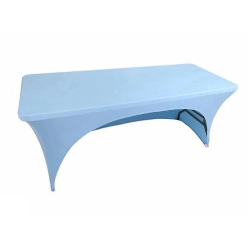 Orangefarbene, rechteckige, elastische Tischdecke für Hochzeitsdekoration, eine Seite offen, Spandex-Bezug, für Gäste, Geburtstagsfeiern, Feiertage, Himmelblau, 122 x 60 x 76 cm von CSHWXY