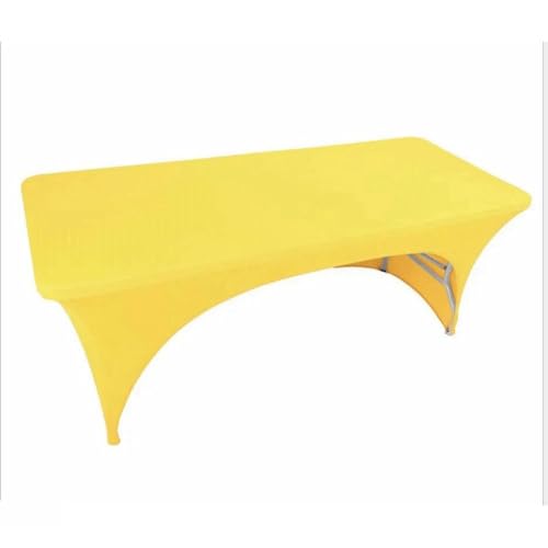 Orangefarbene, rechteckige, elastische Tischdecke für Hochzeitsdekoration, eine Seite offen, Spandex-Bezug, für Gäste, Geburtstagsfeiern, Feiertage, gelb, 183 x 74 x 76 cm von CSHWXY