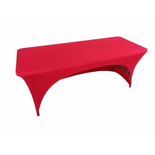 Orangefarbene, rechteckige, elastische Tischdecke für Hochzeitsdekoration, eine Seite offen, Spandex-Bezug, für Gäste, Geburtstagsfeiern, Feiertage, rot, 183 x 74 x 76 cm von CSHWXY