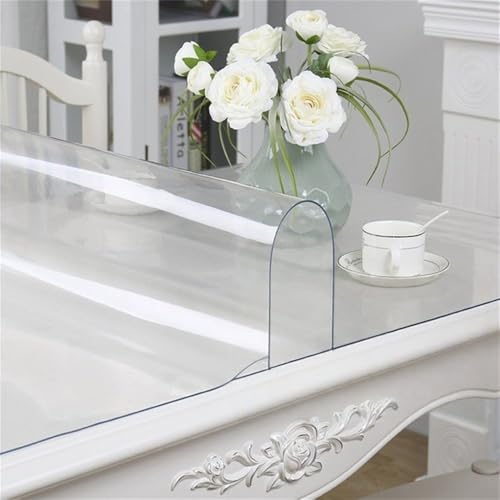 PVC wasserdichte transparente Tischdecke aus weichem Glas für Wohnzimmer, Esszimmer und Couchtisch, Schutz für Heimdekoration, transparent, 70 x 140 cm, 27 x 55 Zoll PVC wasserdichte transparente Tischdecke aus weichem Glas für Wohnzimmer, Esszimmer und Couchtisch, Schutz für Heimdekoration, transparent, 70 x 140 cm, 27 x 55 Zoll von CSHWXY